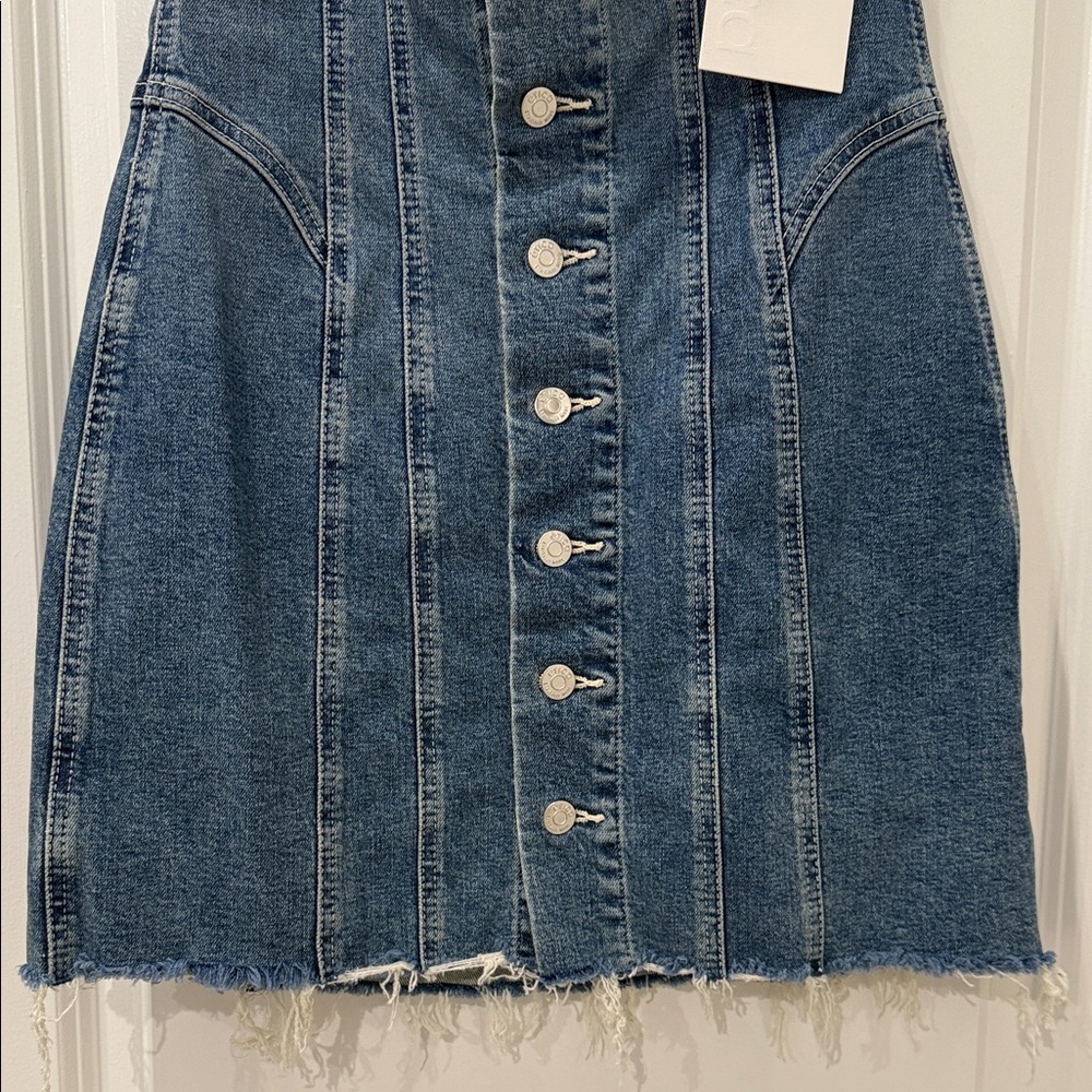Etica Strapless Pascale Corset Denim Dress with Button Detail - Picture 6 of 7
